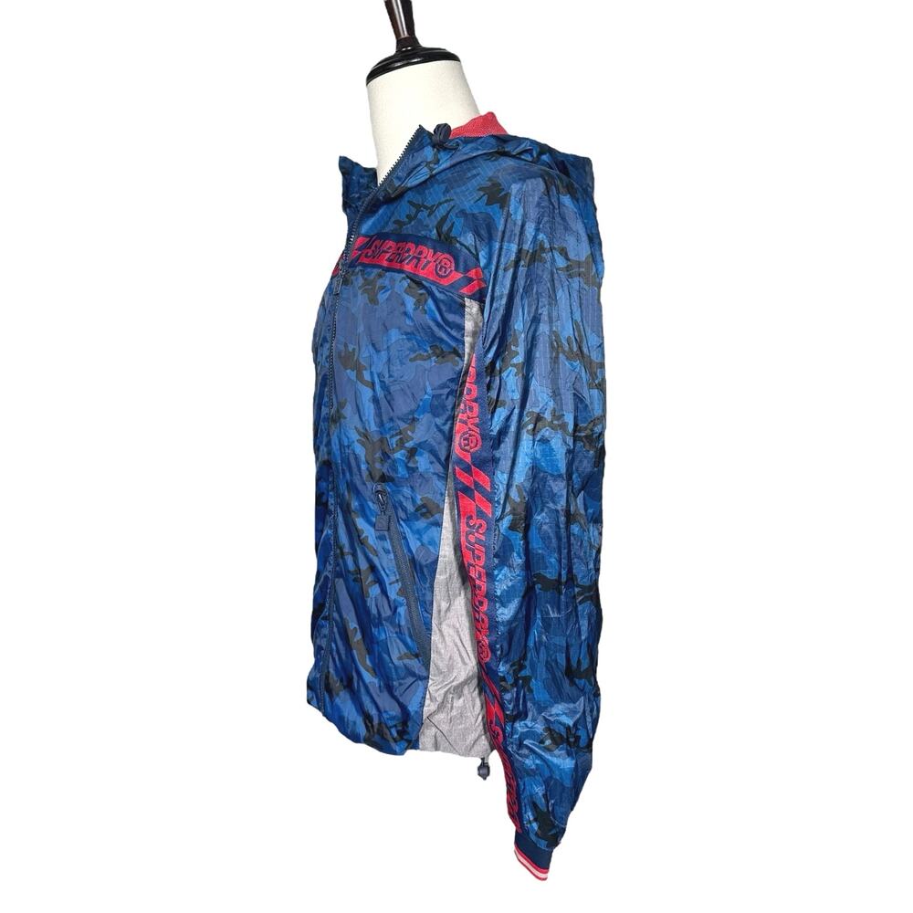 Superdry | Men | Hawk Color Block Cagoule Royal Camo Hooded Jacket | Size Small - Picture 4 of 16